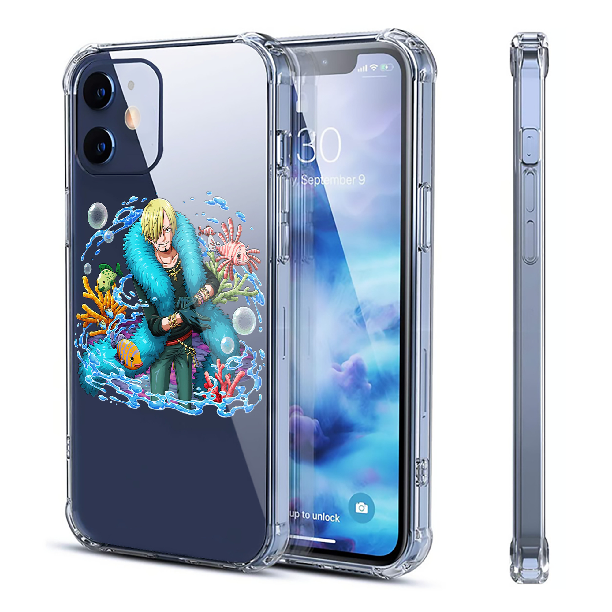（画像用） ワンピース サンジ ONE PIECE Sanji 【iPhone 12シリーズ対応】透明スマホケース（クリアソフトケース）
